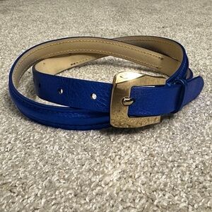 Talbots Metallic Royal Blue Leather Belt - Small